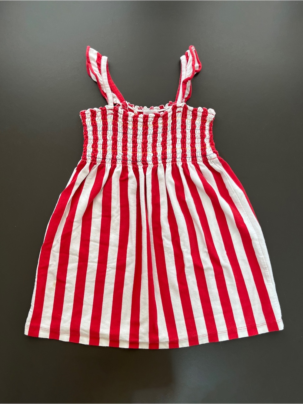 Hanna Andersson Red and White Stripes Smock Dress Size 110 / 5T